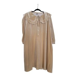 Women’s Beige Midi Dress with Ruffle Collar